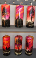 some decorated candles
