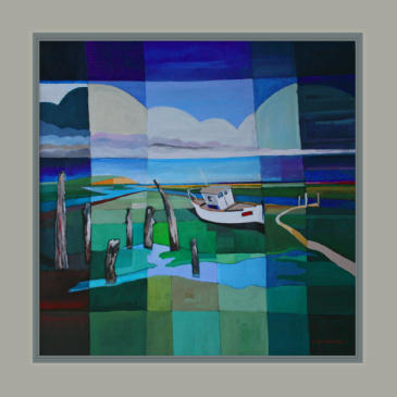 painting of thornham harbour norfolk